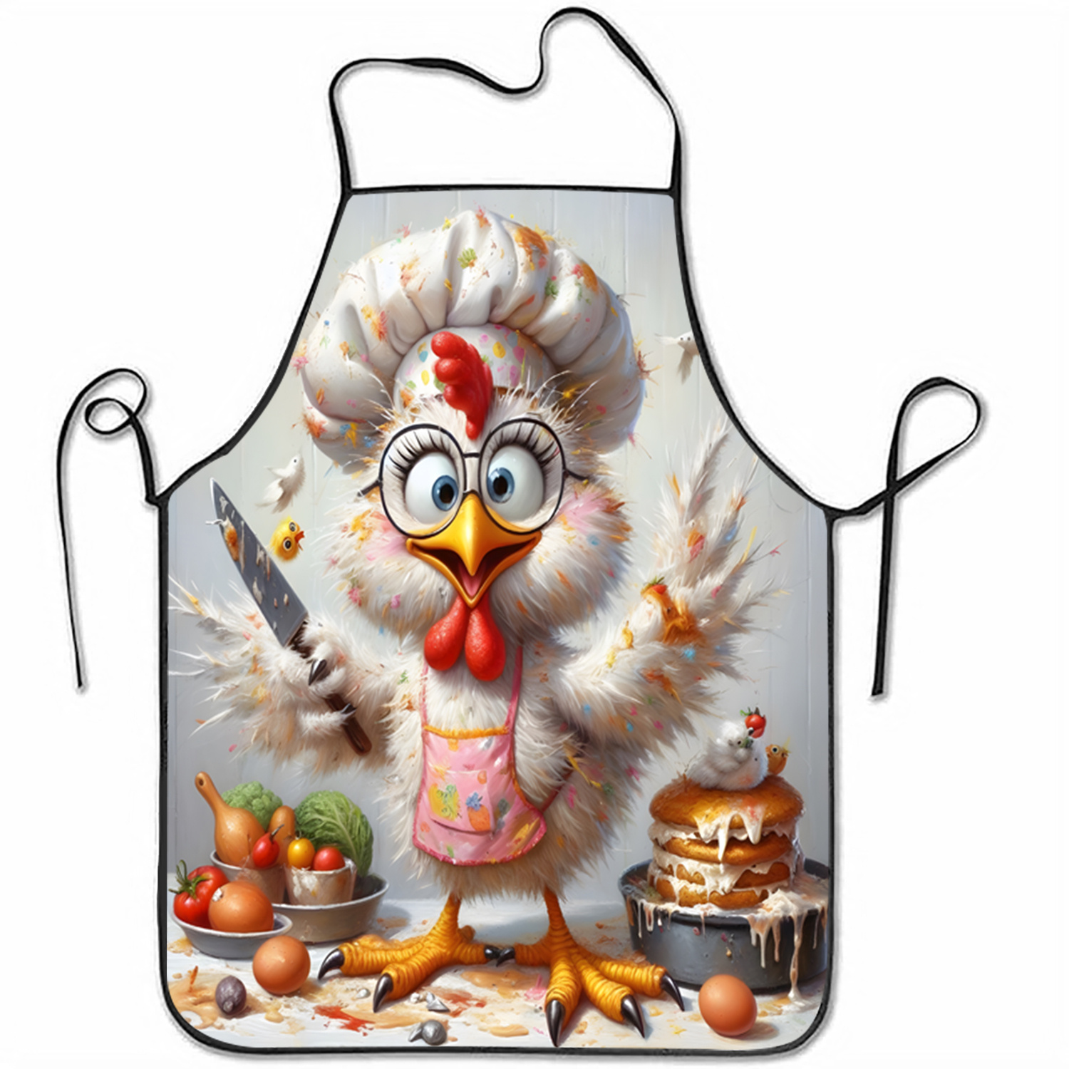 Funny Chef Chicken Apron, Cart - Mom'S Home Cooking review and price