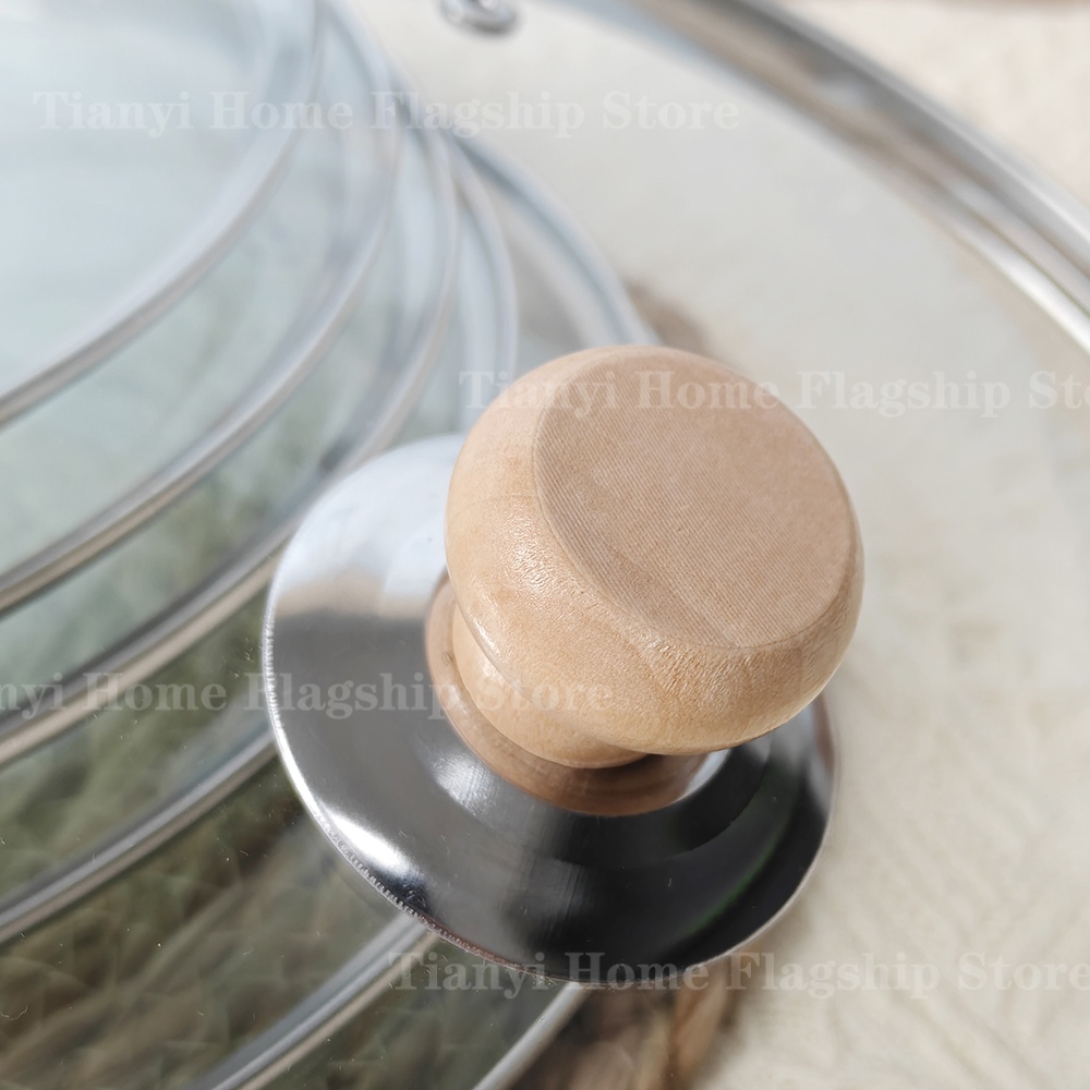Tempered Glass Pot Lid Wooden  - Home Cooking Chef review and price