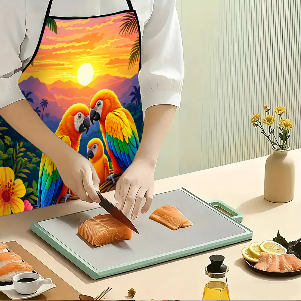 Colorful Parrot Family Apron,  - Mom'S Home Cooking review and price