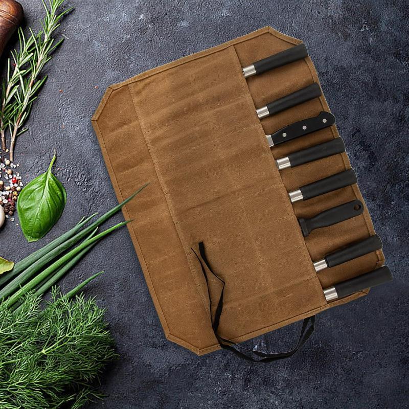 Canvas Knife Roll Storage Bag  - Home Cooking Chef review and price