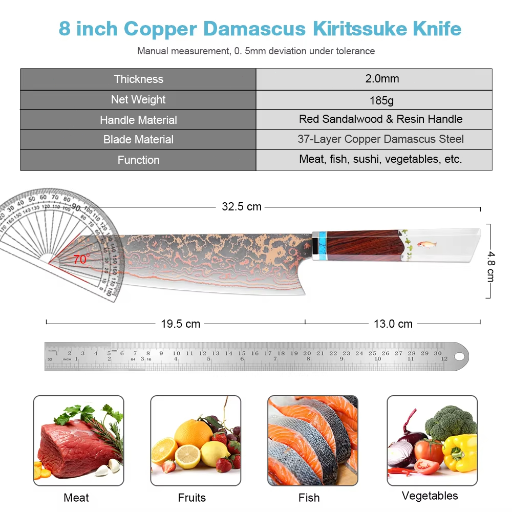 Kiritsuke Chef Knife,8 Inch, 3 - Home Cooking Chef review and price