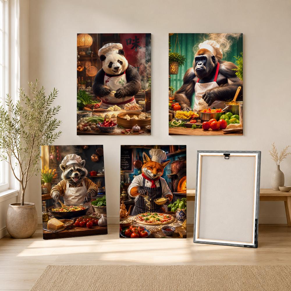 Gorilla cooking kitchen Framed - Home Cooking In review and price